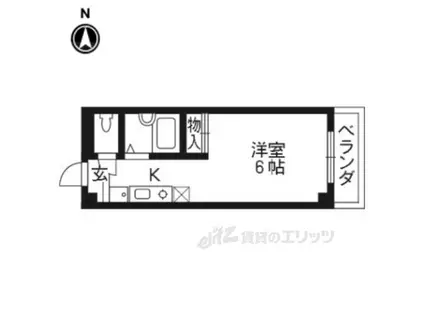 ミモザ館(1K/4階)の間取り写真