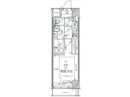 ディアレイシャス下北沢(1K/6階)の間取り写真