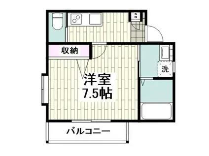 CASA KAGOMORIカーサカゴモリ(1K/2階)の間取り写真