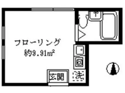 ライフピアエメラルド(ワンルーム/1階)の間取り写真