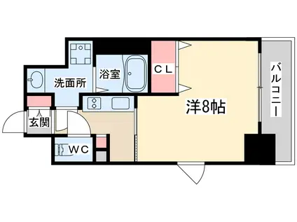 レジュールアッシュ梅田ネクス(1K/3階)の間取り写真