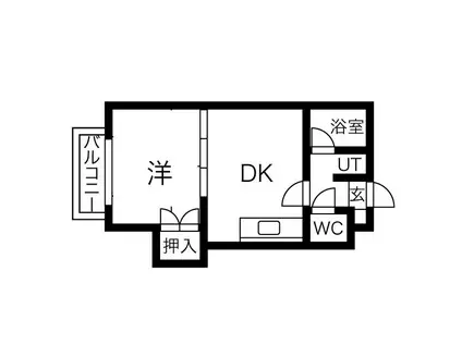 バロニィ(1DK/4階)の間取り写真