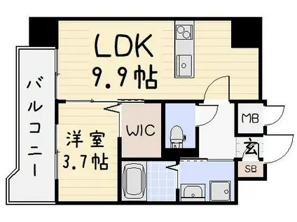 ザ・旦過(1LDK/5階)の間取り写真
