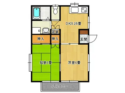 カーサーTSUIHIJI3(2DK/2階)の間取り写真