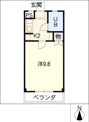 ハイツ香蘭(1K/1階)の間取り写真