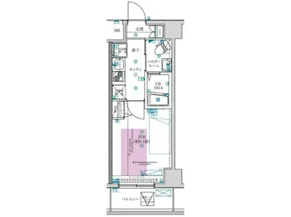 フェルクルールプレスト川崎アリビエ(1K/6階)の間取り写真