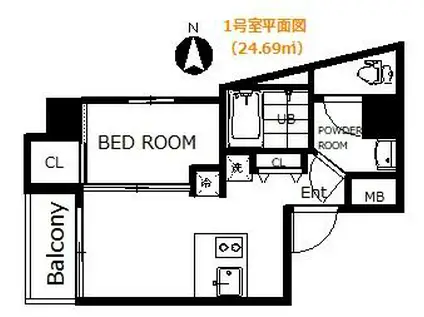 パシオネンテ(ワンルーム/6階)の間取り写真