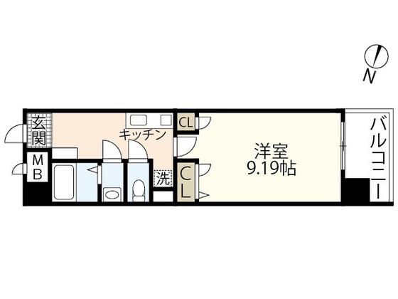第16友建ビル(1K/7階)の間取り写真