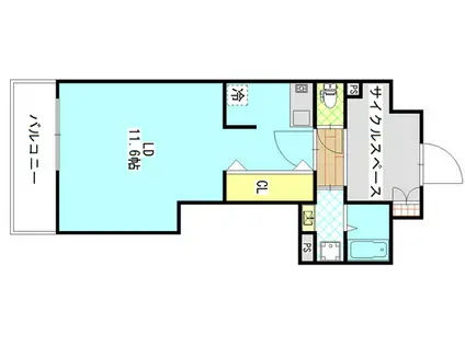 アルティザ東島田(1K/2階)の間取り写真