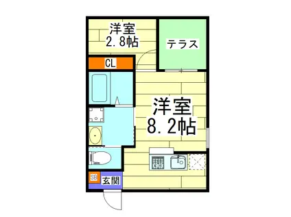 リアコート豊中岡町(1LDK/3階)の間取り写真