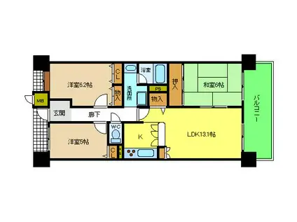 ソルプラーサ堺(3LDK/15階)の間取り写真