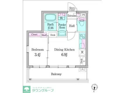 デュオメゾン阿佐ヶ谷(1DK/3階)の間取り写真