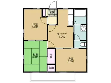 グレイスメゾン(3DK/2階)の間取り写真