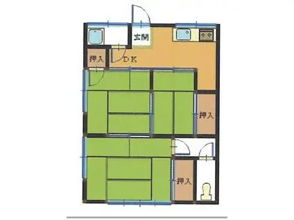 大畠アパート(2SDK/2階)の間取り写真