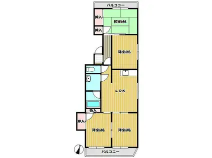 みづほ荘(4LDK/3階)の間取り写真