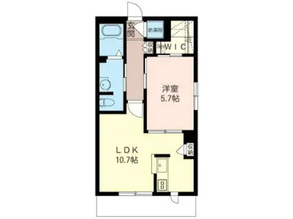 メゾンリビオン(1LDK/2階)の間取り写真