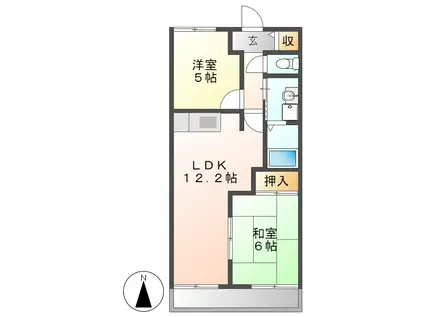 ロイヤルパレス2(2LDK/2階)の間取り写真