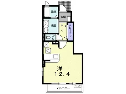 サンリット清水入(ワンルーム/1階)の間取り写真