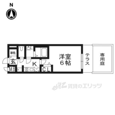 プレサンスTHE KYOTO 彩美(1K/1階)の間取り写真