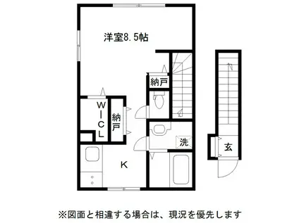 アール・ヴェルデ(1K/2階)の間取り写真