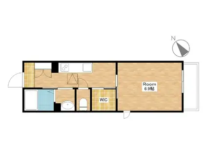 ヒルバレーII(1K/1階)の間取り写真