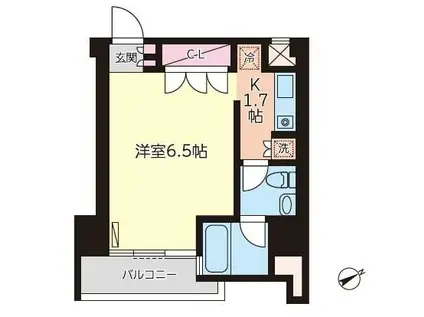 アッパルタメントベラヴィスタ(1K/7階)の間取り写真