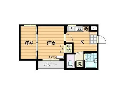 マンションレスト(2K/2階)の間取り写真