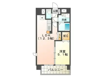 アンジューVI(1LDK/3階)の間取り写真