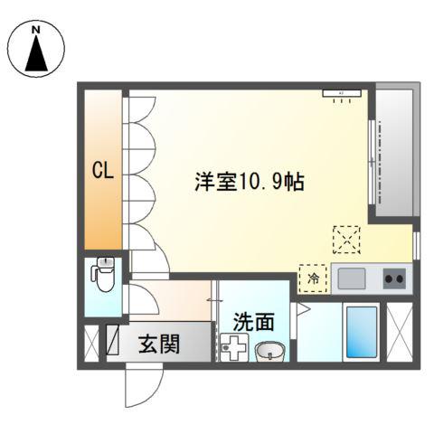 ブルーム(ワンルーム/1階)の間取り写真