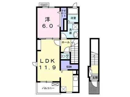 グレイス コートIII(1LDK/2階)の間取り写真