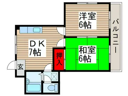 大河内マンション(2DK/3階)の間取り写真