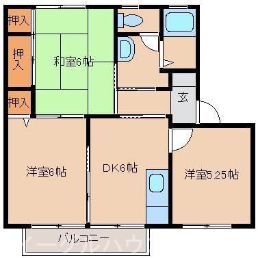 エスペランサ野口(3DK/2階)の間取り写真
