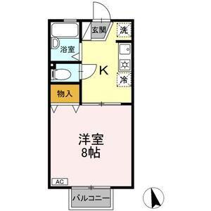 コーポK&S(1K/2階)の間取り写真