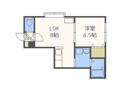 アヴァンティ北円山(1LDK/3階)の間取り写真