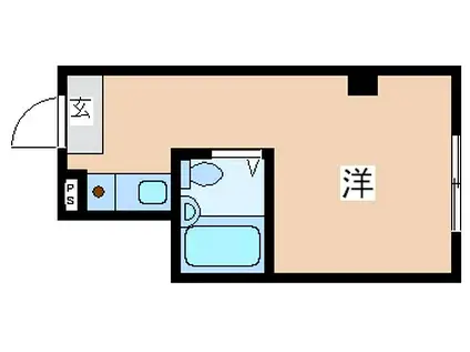 サンビルダー北野山ノ手(ワンルーム/1階)の間取り写真