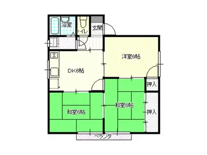 ハイツアベニュー(3DK/2階)の間取り写真