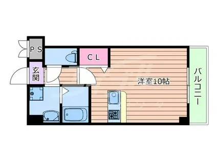 CITY SPIRE上新庄(ワンルーム/8階)の間取り写真