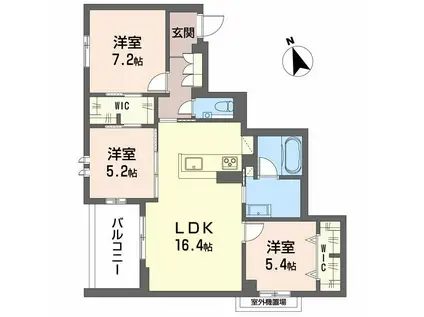 グラディス(3LDK/3階)の間取り写真