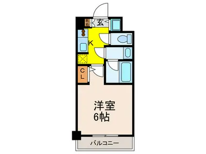 モンリベルテ箕面(1K/6階)の間取り写真