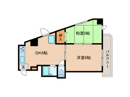 メゾンムーヴェル(2DK/4階)の間取り写真