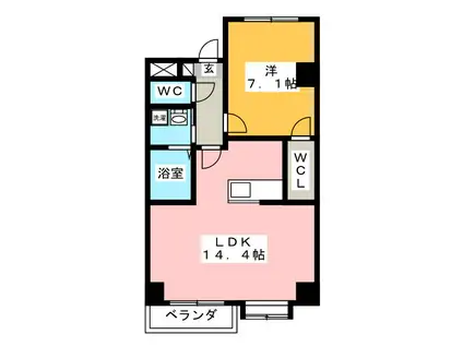YS STAGE WAKAMIYA(1LDK/4階)の間取り写真