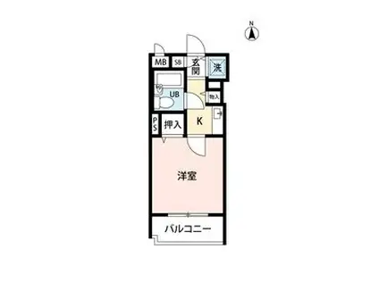 シティフラット千種Iシティフラットチクサワン(1K/2階)の間取り写真