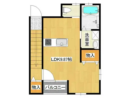 AUTUMN HILLS(ワンルーム/2階)の間取り写真