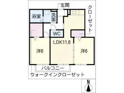 A-FLAT(2LDK/1階)の間取り写真
