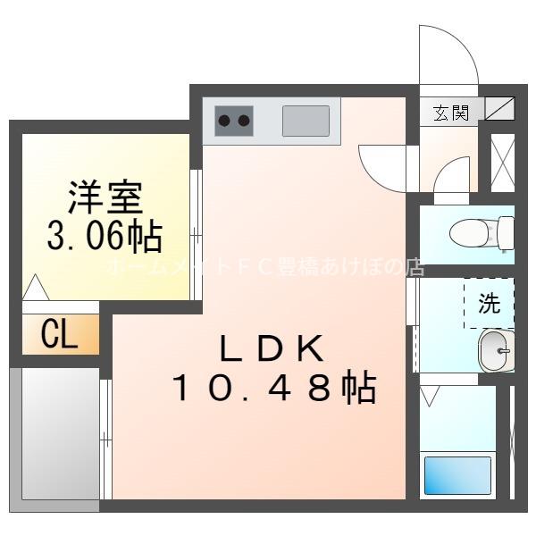 JACK HANADAI(1LDK/3階)の間取り写真