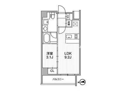 ライトハウス中馬込(1LDK/1階)の間取り写真