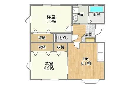 ジェネラス(2DK/1階)の間取り写真