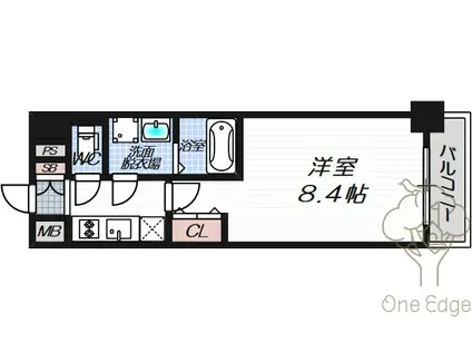 プレサンス梅田(1K/9階)の間取り写真