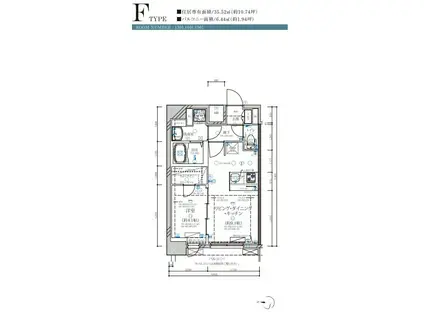 ディアレイシャス名古屋大須通(1LDK/13階)の間取り写真