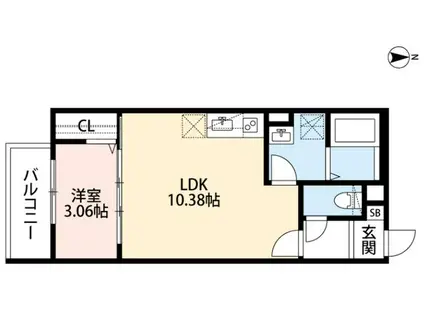 シャン・ルミエールおおとり(1LDK/3階)の間取り写真